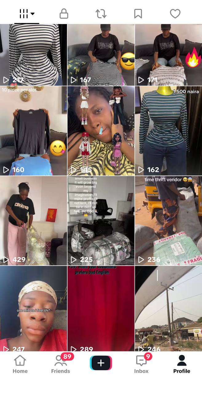 TikTok post with low views
